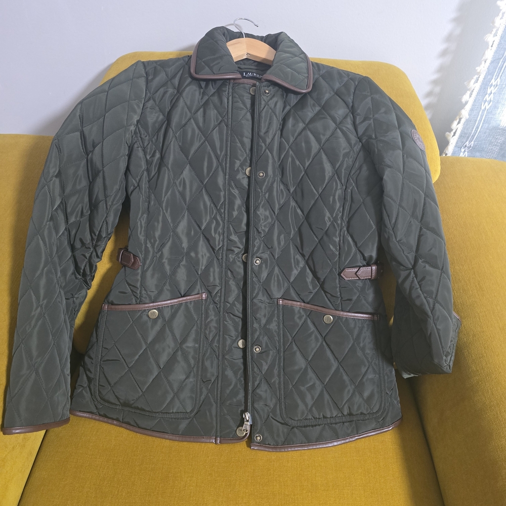 Ralph Lauren Dark Green Quilted Utility Jacket